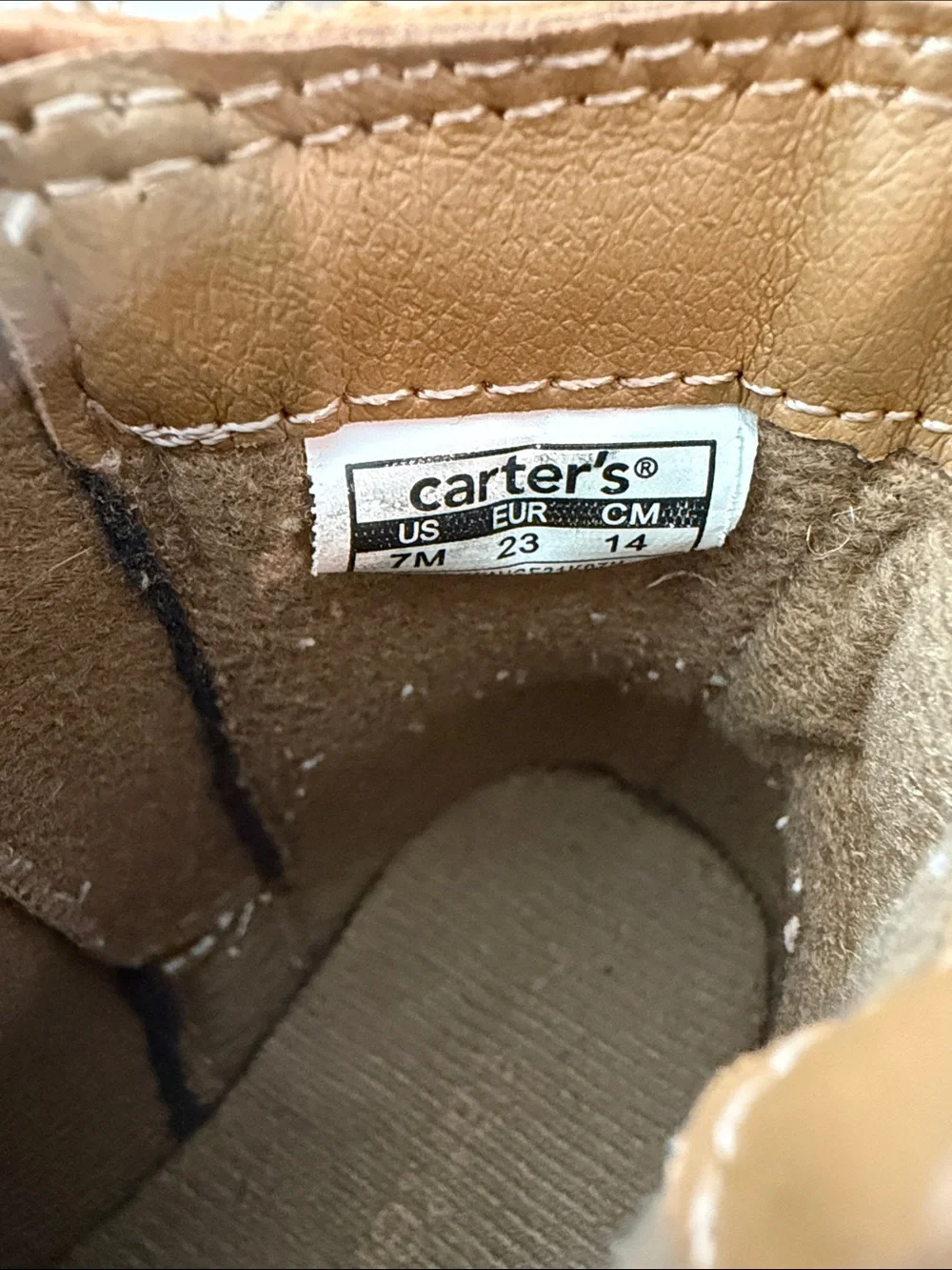 Carter's Tan Kids Ankle Boots with Strap